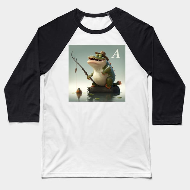 Letter A for Alligator AdventuresOfSela Baseball T-Shirt by Parody-is-King